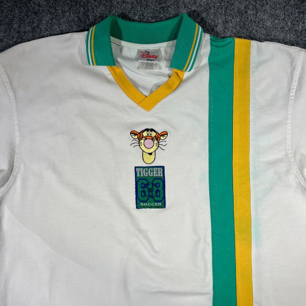 Y2K Disney Store Fifa Tigger Soccer Jersey Shirt Large Winnie Pooh
